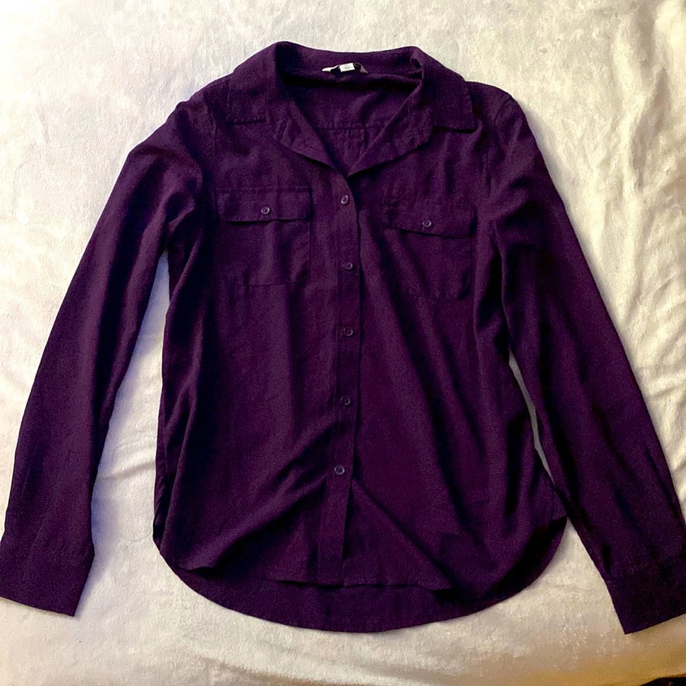 American Eagle Chiffon Button Up (Small)